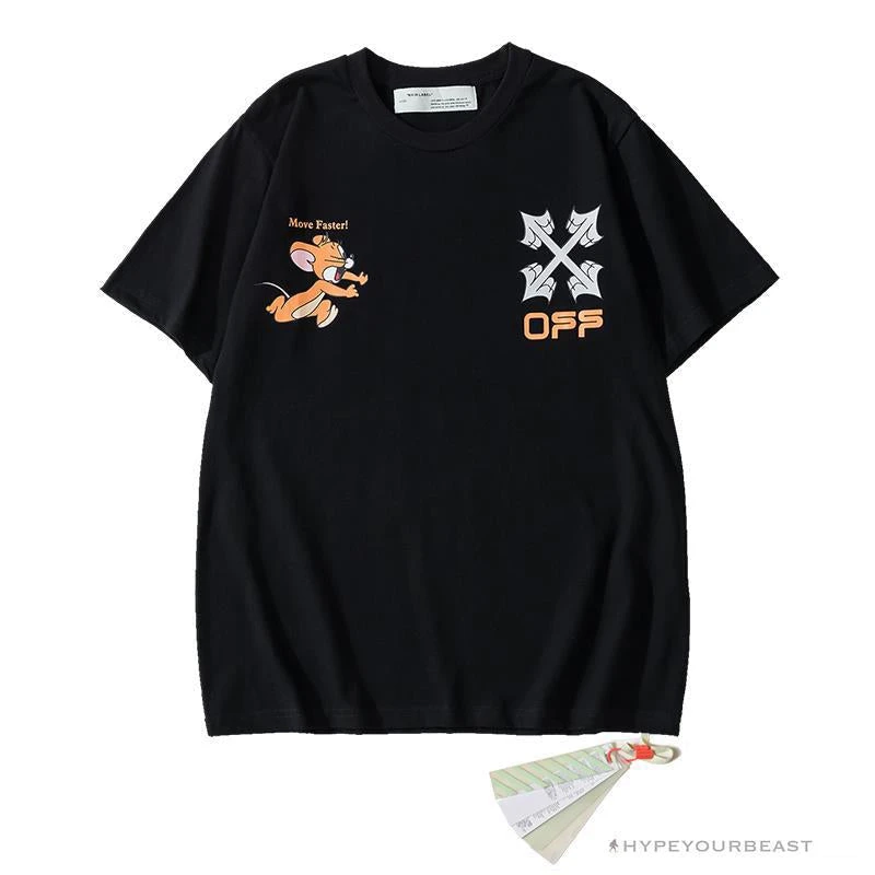 OFF-WHITE Jerry Move Faster Tee Shirt 'BLACK' 1 OFF-WHITE Jerry Move Faster Tee Shirt 'BLACK'