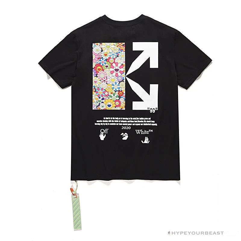OFF-WHITE Takashi Murakami Chrysanthemum Tee Shirt 'BLACK' 2 OFF-WHITE Takashi Murakami Chrysanthemum Tee Shirt 'BLACK' - Image 2