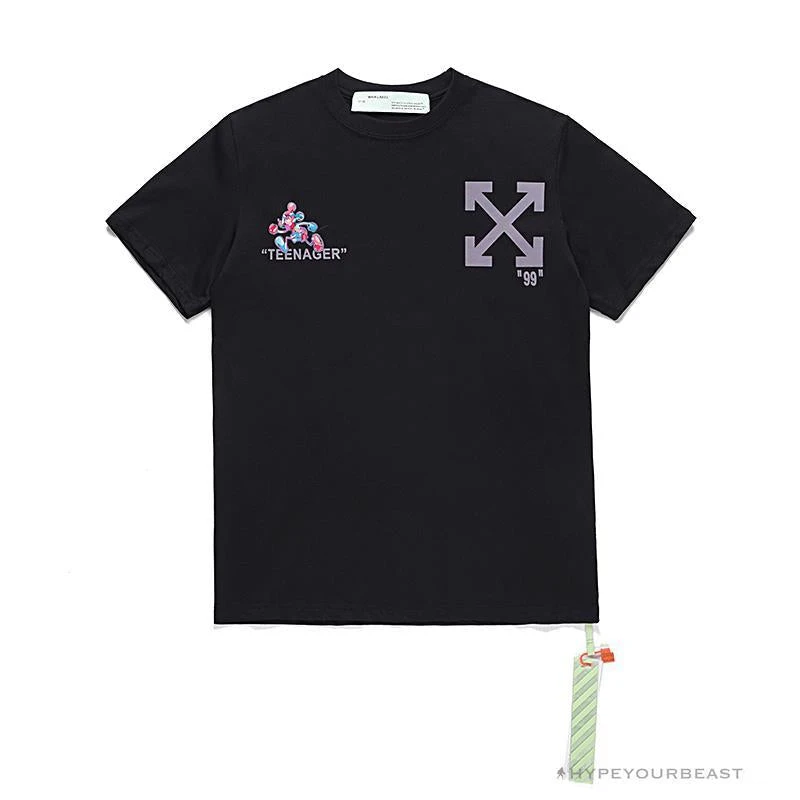 OFF-WHITE Joint Running Mickey Mouse Arrow Tee Shirt 'BLACK' 1 OFF-WHITE Joint Running Mickey Mouse Arrow Tee Shirt 'BLACK'