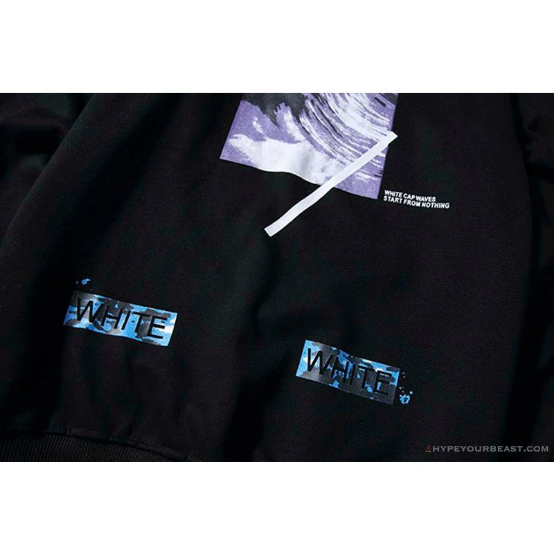 OFF-WHITE Classic Wave Oil Painting Cotton Terry Long Sleeve Shirt 'BLACK' 6 OFF-WHITE Classic Wave Oil Painting Cotton Terry Long Sleeve Shirt 'BLACK' - Image 6