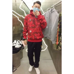Bape Camo Hoodie Red Camouflage -Fusion Wear Shop 404d2fcd