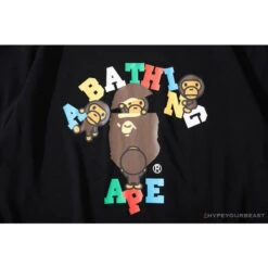BAPE Baby Milo Color Letter Monkey Tee Shirt 'BLACK' 23 BAPE Baby Milo Color Letter Monkey Tee Shirt 'BLACK' -Fusion Wear Shop 41757713