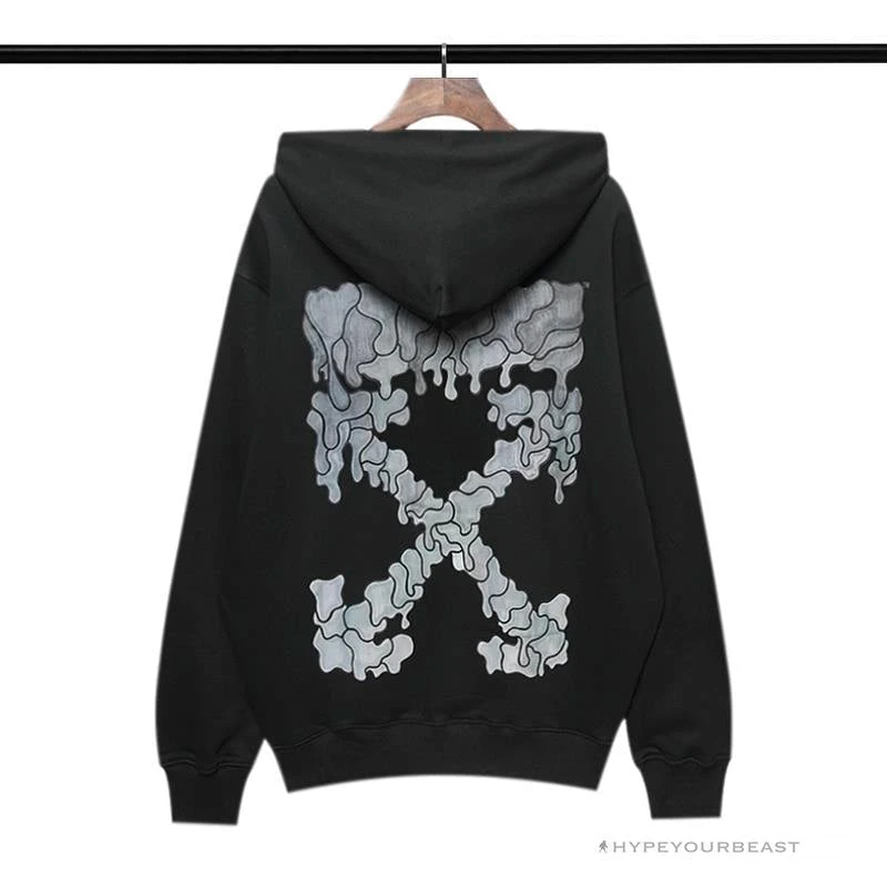 Off White Hoodie Black GREY 5 Off White Hoodie Black GREY - Image 5