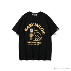 BAPE Baby Milo Owl Bronzing Tee Shirt 'BLACK'