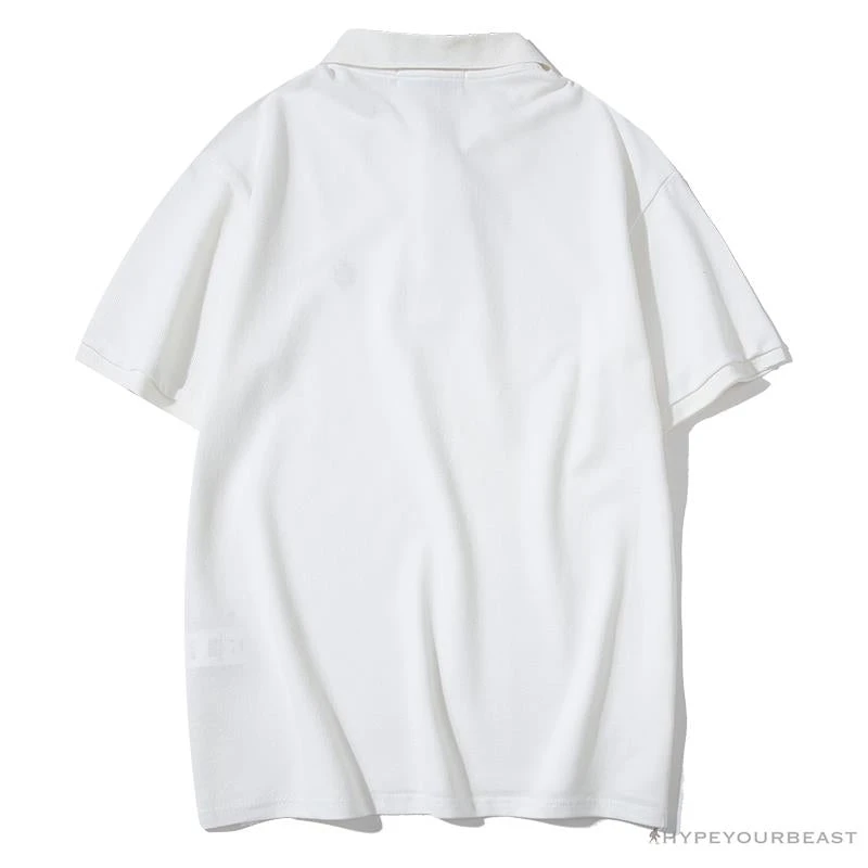 BAPE Solid Color Versatile Embroidered Ape Head Small Badge Polo Shirt 'WHITE' 2 BAPE Solid Color Versatile Embroidered Ape Head Small Badge Polo Shirt 'WHITE' - Image 2