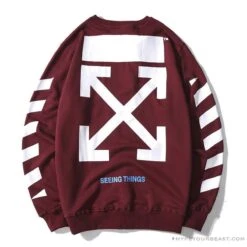 OFF-WHITE Classic Basic Cotton Terry Long Sleeve Shirt 'WINE RED'