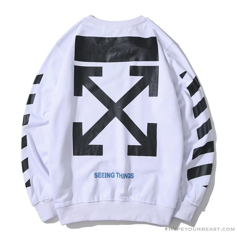 OFF-WHITE Classic Basic Cotton Terry Long Sleeve Shirt 'WHITE' 2 OFF-WHITE Classic Basic Cotton Terry Long Sleeve Shirt 'WHITE' - Image 2