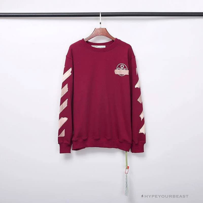 OFF-WHITE Rubber Strip Arrow Long Sleeve Shirt 'WINE RED' 1 OFF-WHITE Rubber Strip Arrow Long Sleeve Shirt 'WINE RED'
