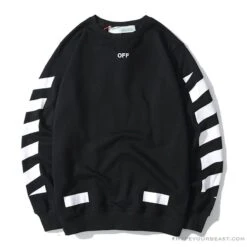 OFF-WHITE Classic Basic Cotton Terry Round Long Sleeve Shirt 'BLACK'