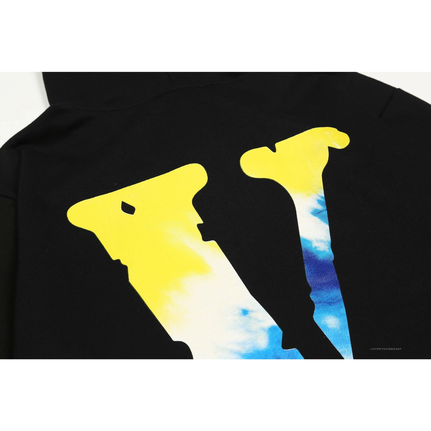 Vlone Hoodie Blue Yellow Logo (Black) 4 Vlone Hoodie Blue Yellow Logo (Black) - Image 4