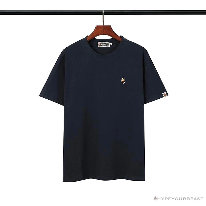 BAPE Classic Embroidered Logo Ape Head Tee Shirt 'BLUE' 1 BAPE Classic Embroidered Logo Ape Head Tee Shirt 'BLUE'