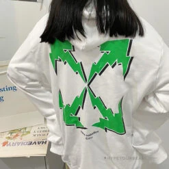 Off-White Green Hoodie - White -Fusion Wear Shop 4e2b870fcopy
