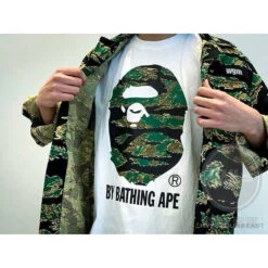 BAPE Tiger Pattern Camouflage Ape Initials Tee Shirt 'WHITE' 11 BAPE Tiger Pattern Camouflage Ape Initials Tee Shirt 'WHITE' -Fusion Wear Shop 5146b614