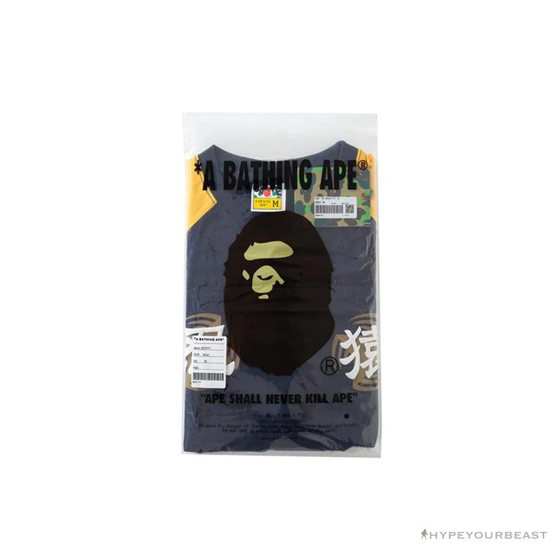 BAPE Japanese Ninja Ape Man Raglan Sleeve Color Block Tee Shirt 'YELLOW' 17 BAPE Japanese Ninja Ape Man Raglan Sleeve Color Block Tee Shirt 'YELLOW' - Image 17