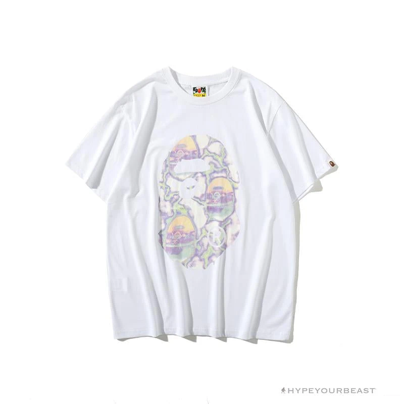 BAPE Great Ape Head Symphony Lightning Tee Shirt 'WHITE' 1 BAPE Great Ape Head Symphony Lightning Tee Shirt 'WHITE'