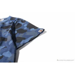 BAPE Camouflage Shark Head Classic Cotton Short Sleeve Tee Shirt 'BLUE' -Fusion Wear Shop 5268c774