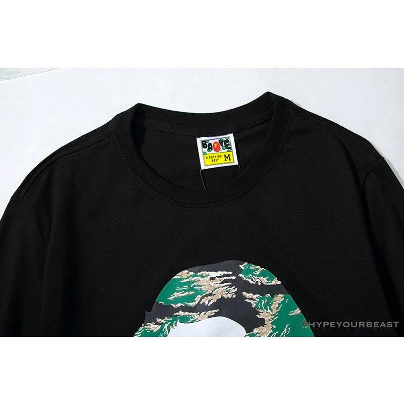 BAPE Tiger Pattern Camouflage Ape Man Initial Print Tee Shirt 'BLACK' 3 BAPE Tiger Pattern Camouflage Ape Man Initial Print Tee Shirt 'BLACK' - Image 3
