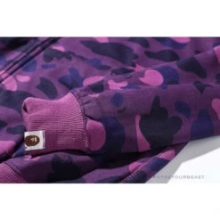 BAPE Shark Head Classic Embroidered Camouflage Zip-Up Hoodie 'PURPLE' -Fusion Wear Shop 561421a8