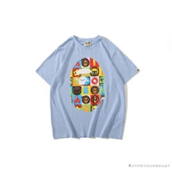 BAPE Baby Milo Color Square Ape Head Tee Shirt 'BLUE'