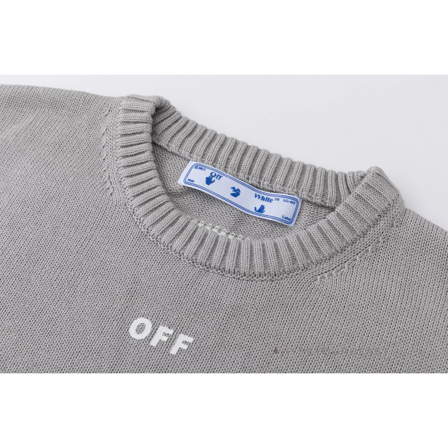 Off-White Shirt Grey White 2 Off-White Shirt Grey White - Image 2
