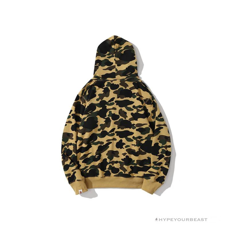 BAPE Camouflage Kangaroo Hooded Hoodie Yellow 2 BAPE Camouflage Kangaroo Hooded Hoodie Yellow - Image 2