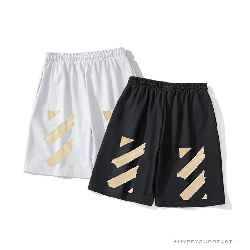 OFF-WHITE Explosive Strip Basic Arrow Shorts 'WHITE' 3 OFF-WHITE Explosive Strip Basic Arrow Shorts 'WHITE' - Image 3