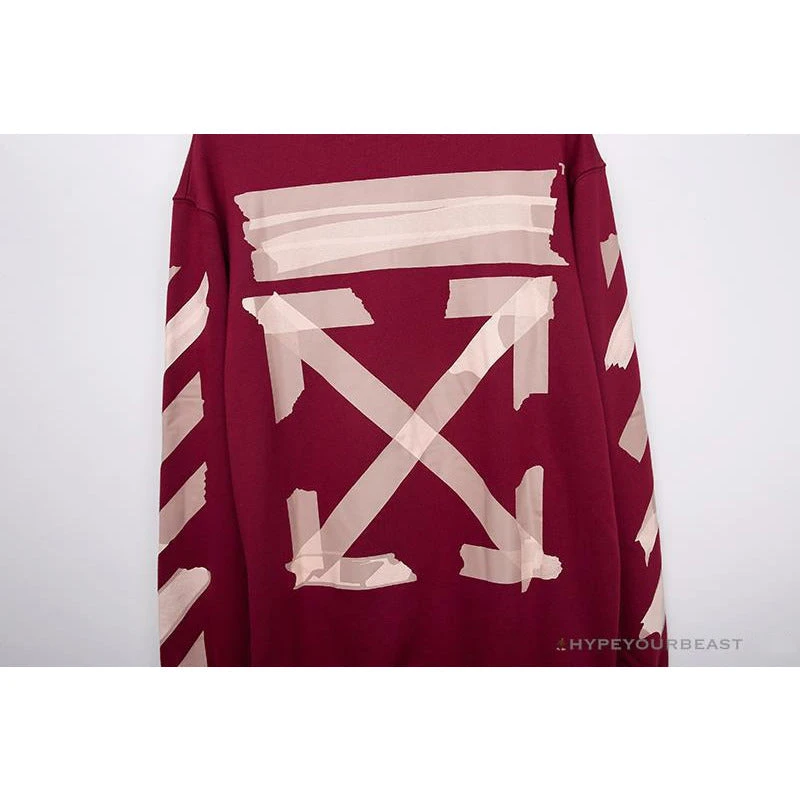 OFF-WHITE Rubber Strip Arrow Long Sleeve Shirt 'WINE RED' 4 OFF-WHITE Rubber Strip Arrow Long Sleeve Shirt 'WINE RED' - Image 4