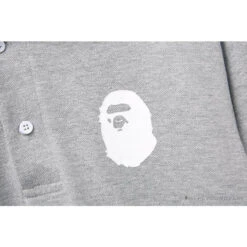 BAPE Classic Ape Head Print Versatile Polo Shirt 'GREY' -Fusion Wear Shop 5a041f47
