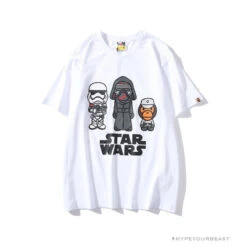 BAPE X Star Wars Collaboration Black Warrior Tee Shirt 'WHITE'