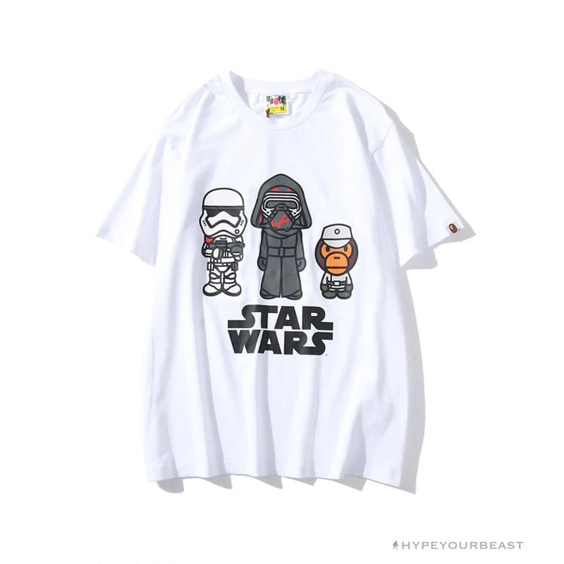 BAPE X Star Wars Collaboration Black Warrior Tee Shirt 'WHITE' 1 BAPE X Star Wars Collaboration Black Warrior Tee Shirt 'WHITE'