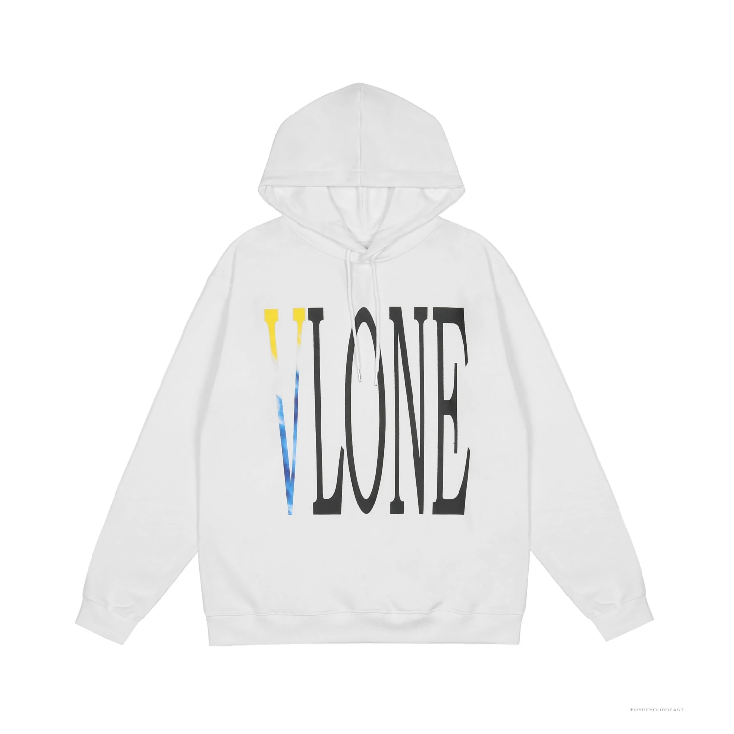Vlone Hoodie Blue Yellow Logo (White) 1 Vlone Hoodie Blue Yellow Logo (White)