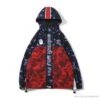 BAPE X PSG Paris Saint-Germain Camouflage Blue-Red Hoodie