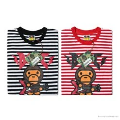 BAPE Baby Milo Rock Bass Player Striped Tee Shirt 'BLACK' -Fusion Wear Shop 692ce808