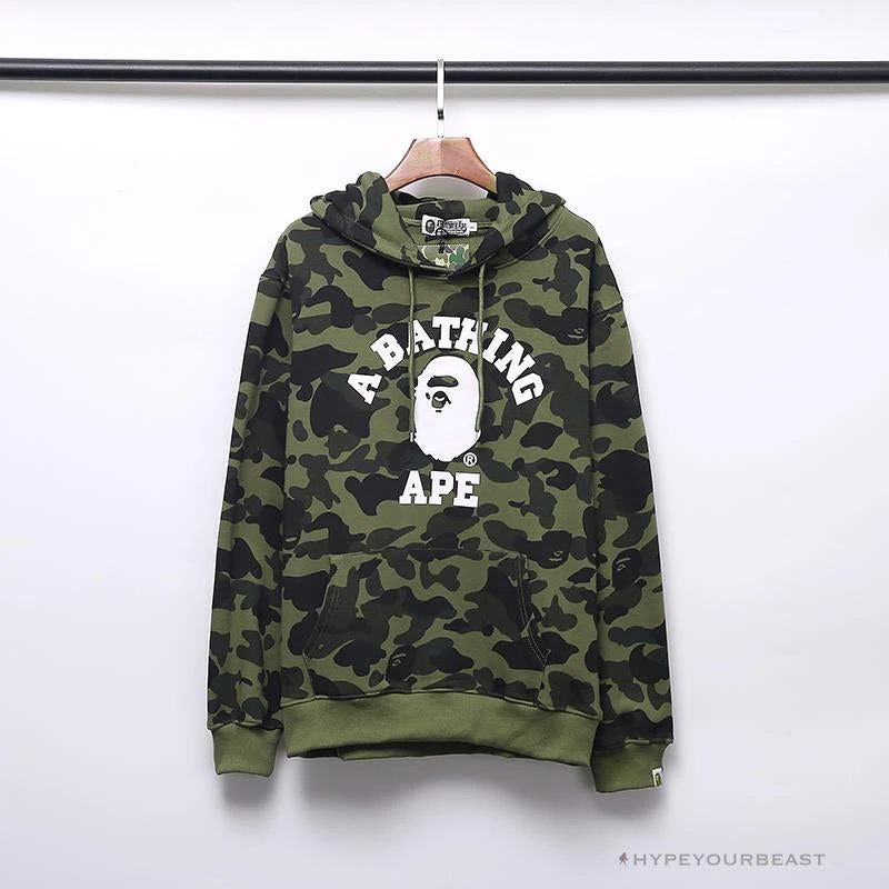 BAPE X Bathing Ape Head Camouflage Hoodie 'GREEN' 1 BAPE X Bathing Ape Head Camouflage Hoodie 'GREEN'