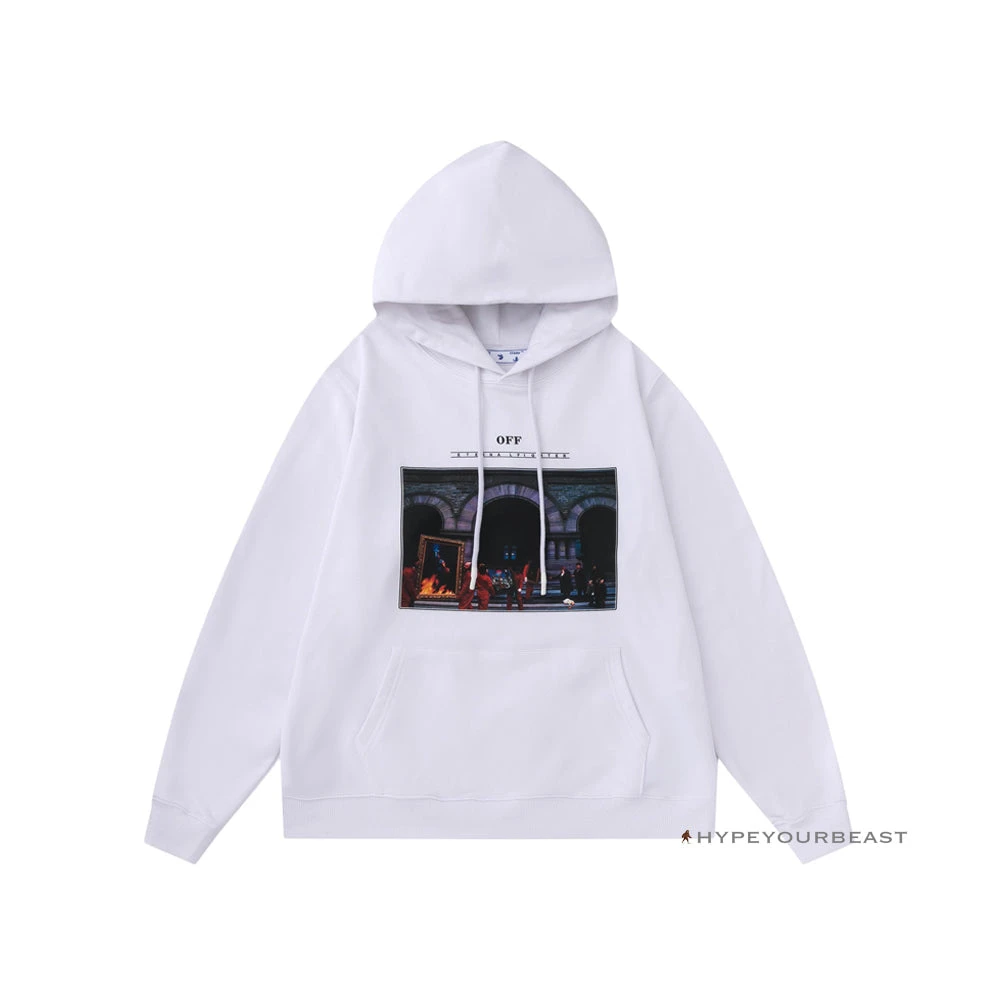 Off White Hoodie Fighter - White 1 Off White Hoodie Fighter - White