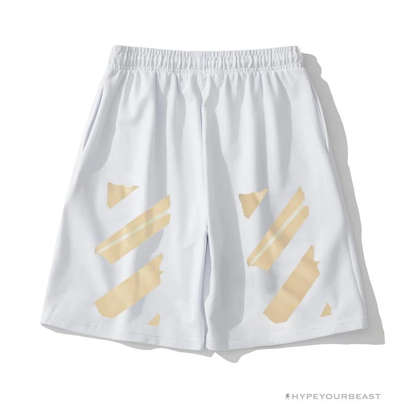OFF-WHITE Explosive Strip Basic Arrow Shorts 'WHITE' 8 OFF-WHITE Explosive Strip Basic Arrow Shorts 'WHITE' - Image 8
