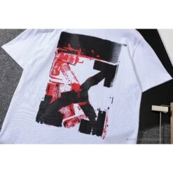 OFF-WHITE Acrylic Hand-Painted Graffiti Pattern Tee Shirt 'WHITE' -Fusion Wear Shop 6 95bd64a2 642a 488e 97d4 8f46d64cc7d3
