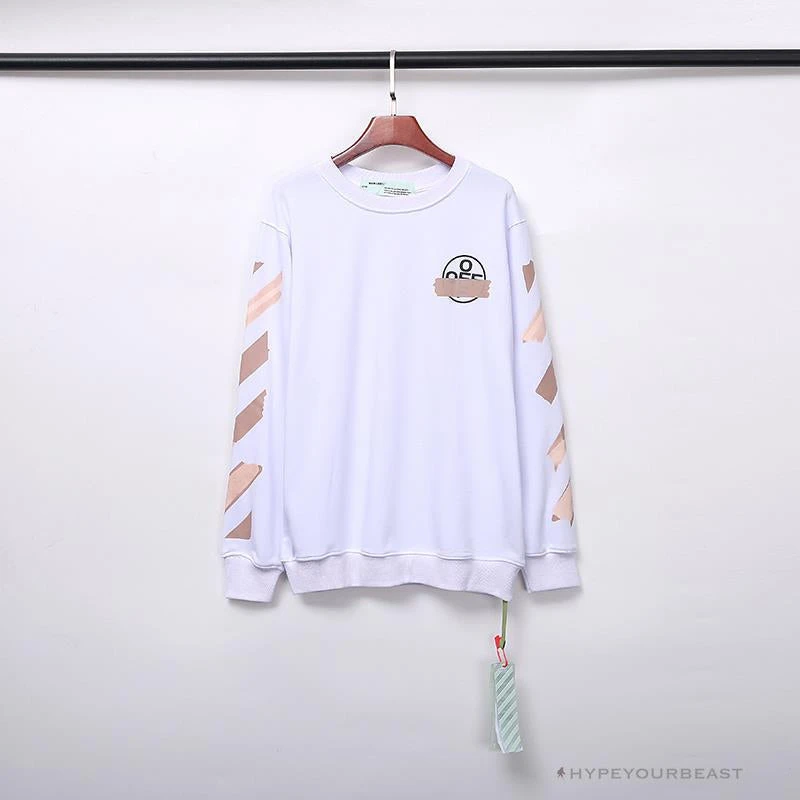 OFF-WHITE Rubber Strip Arrow Long Sleeve Shirt 'WHITE' 1 OFF-WHITE Rubber Strip Arrow Long Sleeve Shirt 'WHITE'