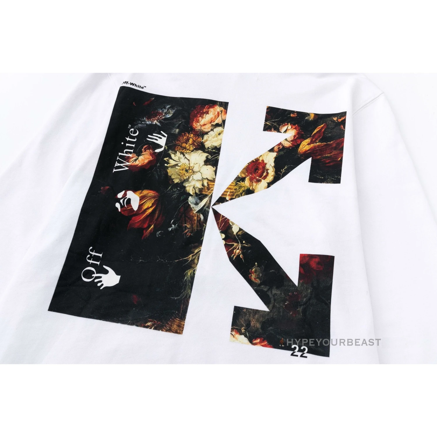 Off White Hoodie Jabba Flower - White 6 Off White Hoodie Jabba Flower - White - Image 6