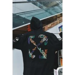Off White Hoodie Embroidered Black -Fusion Wear Shop 708dc559