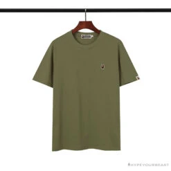 BAPE Classic Embroidered Logo Ape Head Tee Shirt 'GREEN'