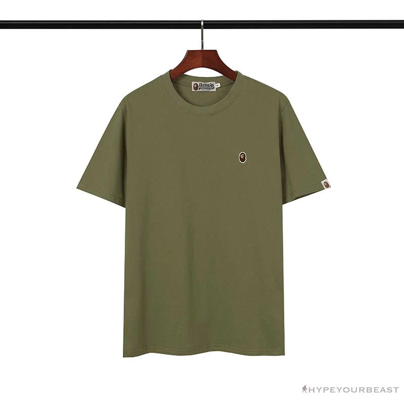 BAPE Classic Embroidered Logo Ape Head Tee Shirt 'GREEN' 1 BAPE Classic Embroidered Logo Ape Head Tee Shirt 'GREEN'