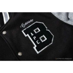 BAPE Embroidered STA Star Stitched Woolen Baseball Jacket 'BLACK' -Fusion Wear Shop 74215ba3