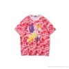 BAPE Ape Head Star Camouflage Shading Tee Shirt 'PINK'