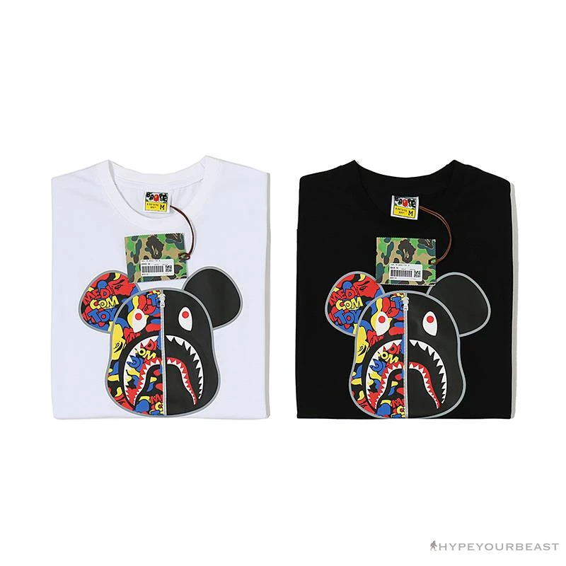 BAPE Violent Bear Color Stitching Tee Shirt 'BLACK' 11 BAPE Violent Bear Color Stitching Tee Shirt 'BLACK' - Image 11