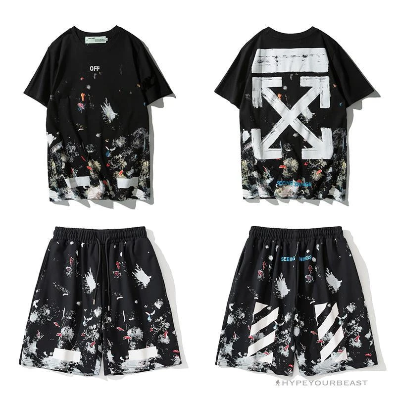 OFF-WHITE Hot Starry Sky Fireworks Shorts 'BLACK' 7 OFF-WHITE Hot Starry Sky Fireworks Shorts 'BLACK' - Image 7