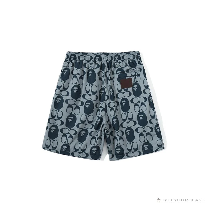 BAPE X COACH Co-Branded Grey-Blue Shorts 2 BAPE X COACH Co-Branded Grey-Blue Shorts - Image 2