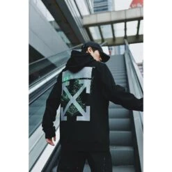 Off White Hoodie Machine Black -Fusion Wear Shop 7e1fd921