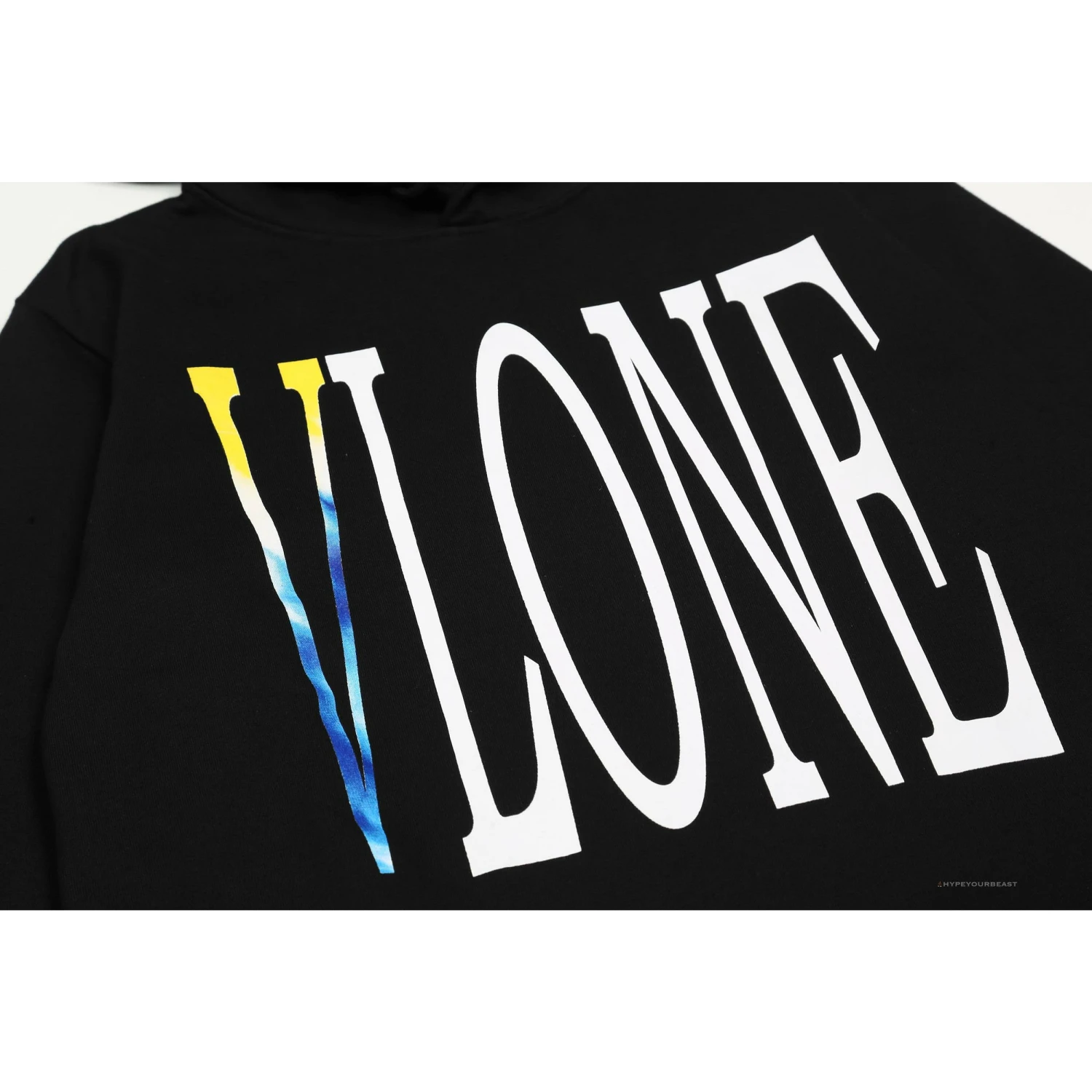 Vlone Hoodie Blue Yellow Logo (Black) 2 Vlone Hoodie Blue Yellow Logo (Black) - Image 2