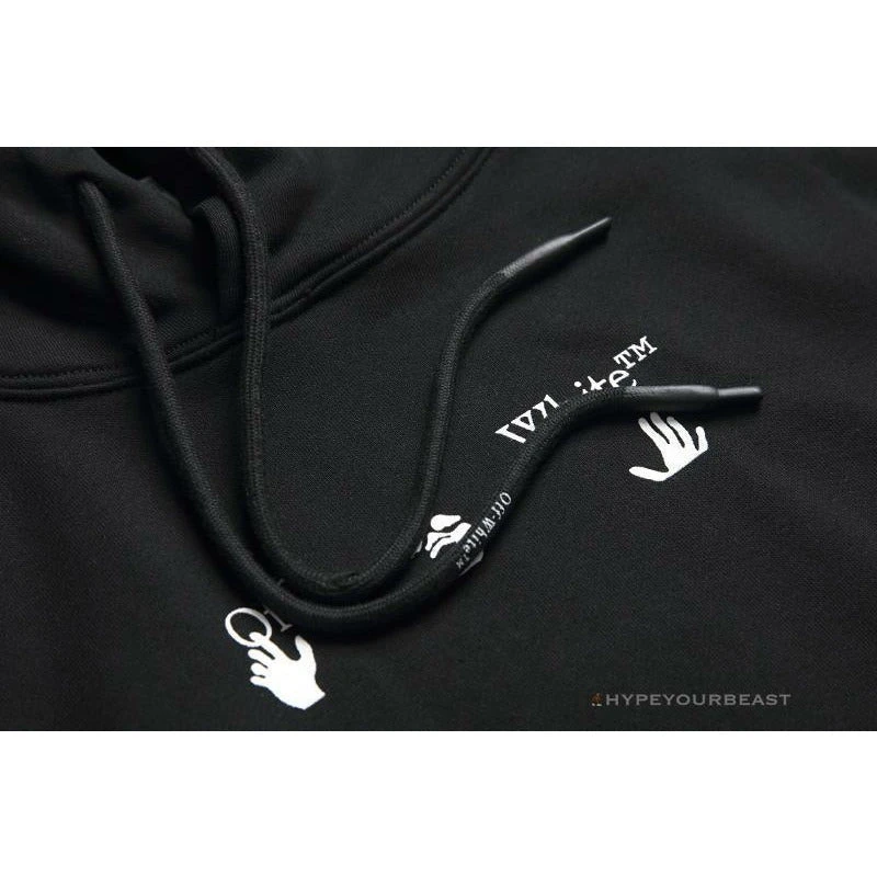 Off White Hoodie Black GREY 4 Off White Hoodie Black GREY - Image 4